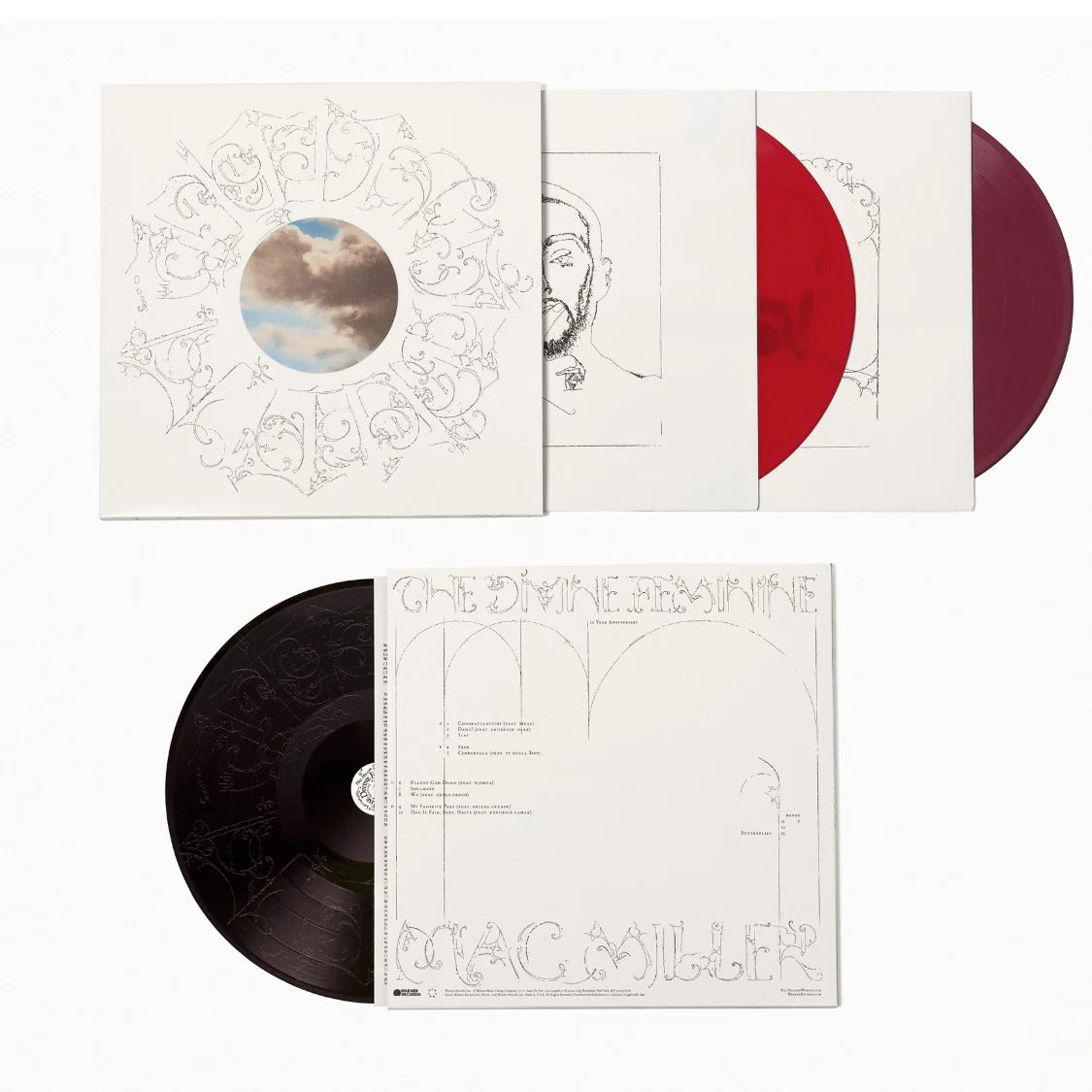 Mac Miller - The Divine Feminine 10th Anniversary 3xLP Vinyl Record (Apple, Fruit Punch & Black Ice Coloured Vinyl)