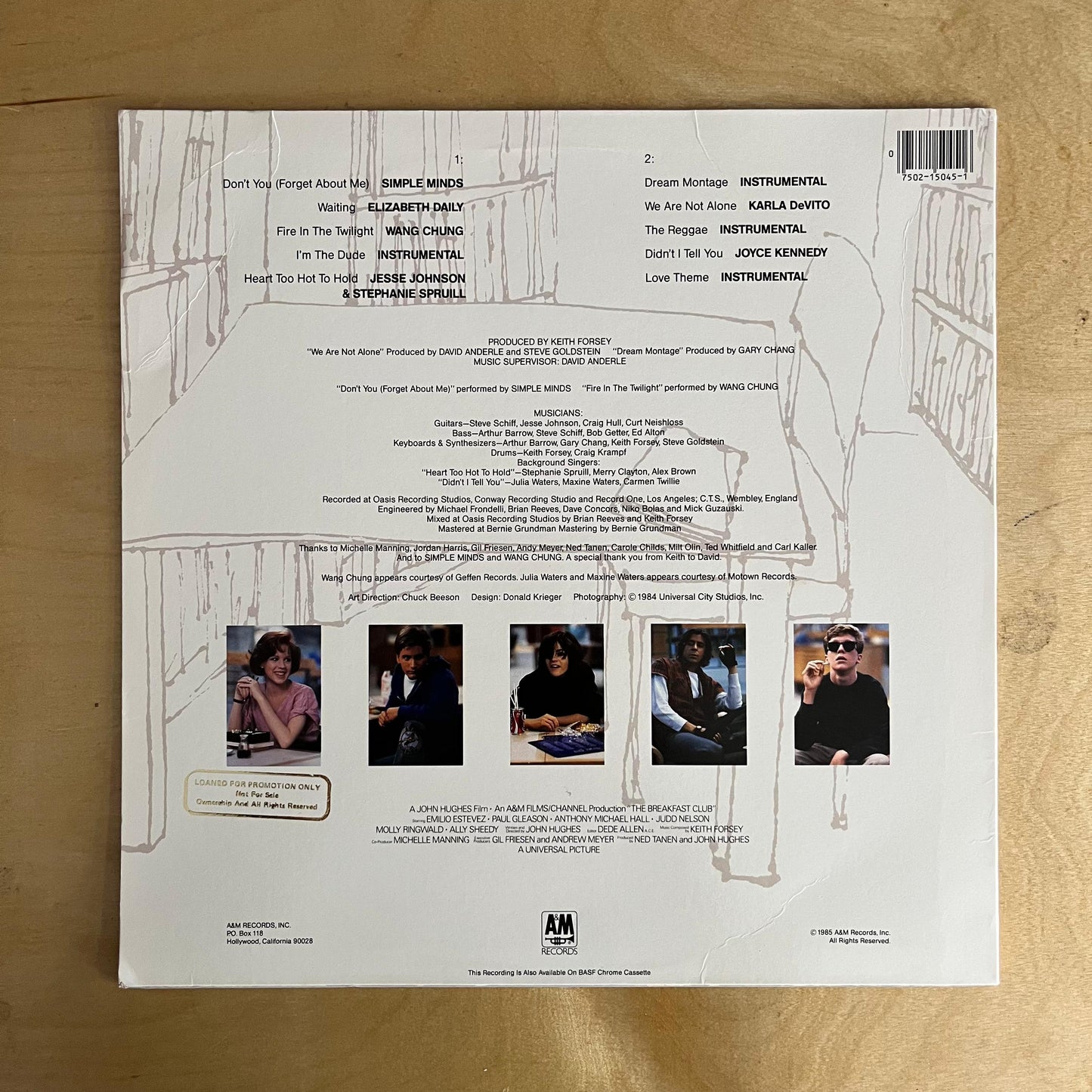 The Breakfast Club Soundtrack (Promo 1985 USA)