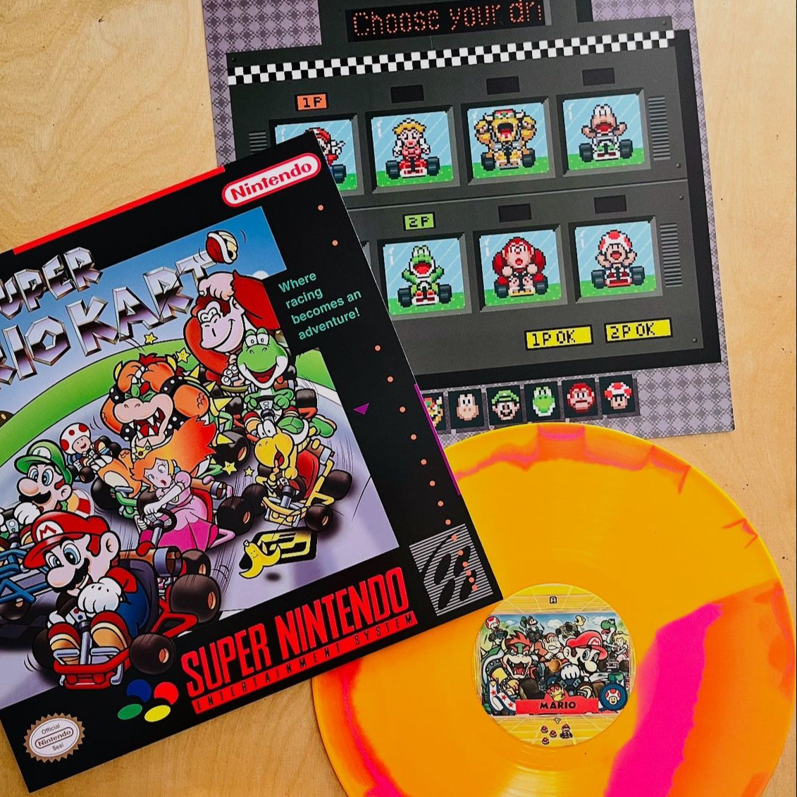 Super Mario Kart SNES (Fanclub Yellow & Pink Marbled Vinyl)